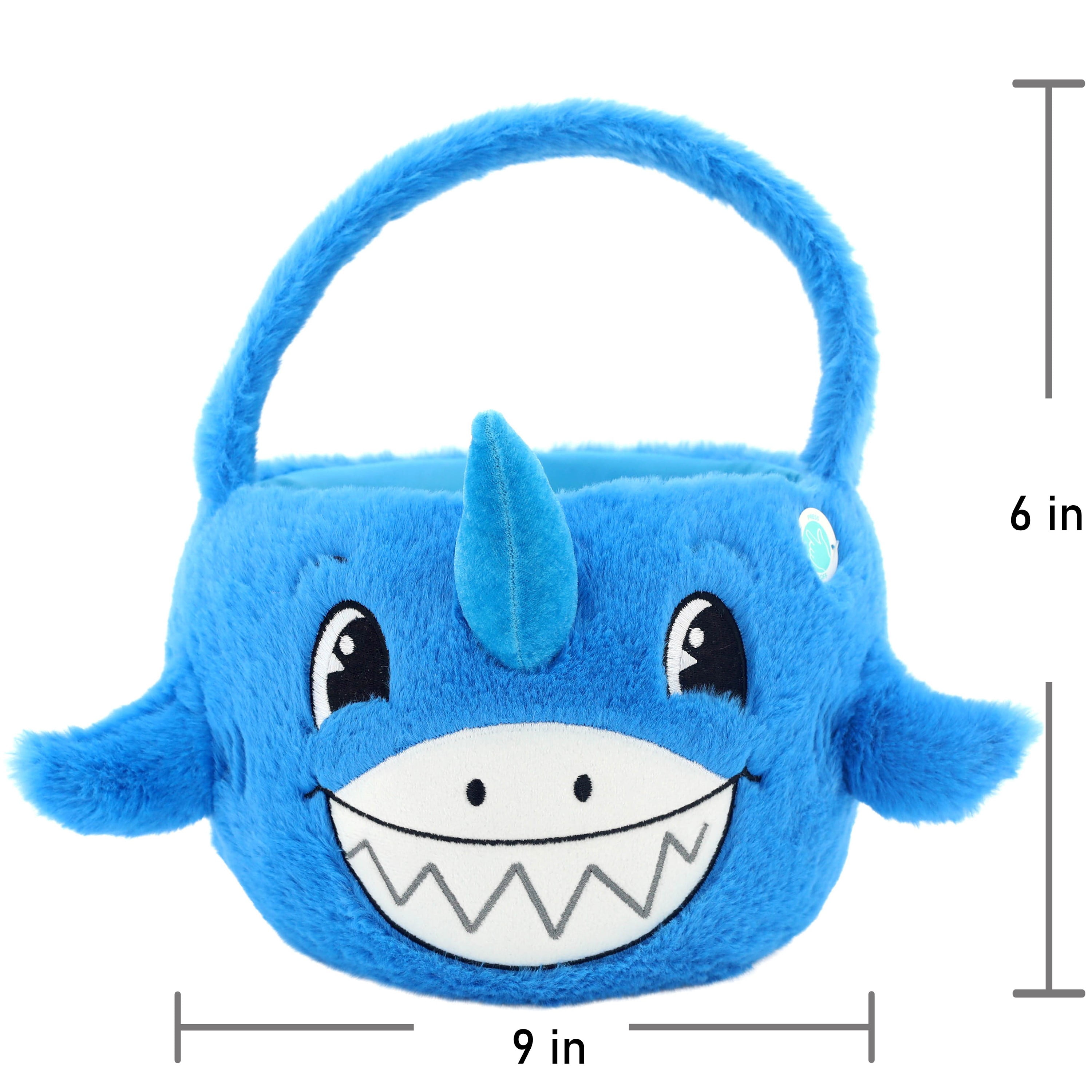 Way to Celebrate! Easter Plush Light Up Easter Basket, Blue Shark" - Walmart.com